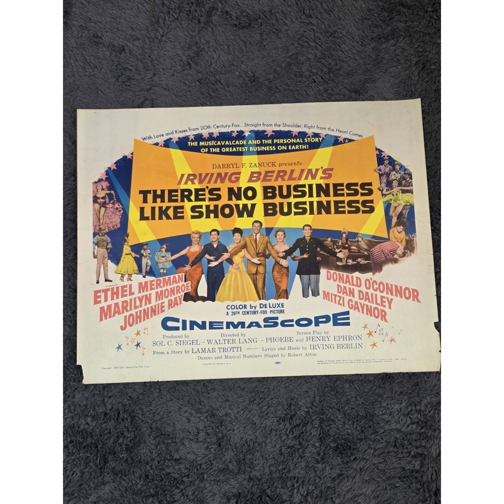There's No Business Like Show Business Half Sheet Poster‎ 1954 28x22